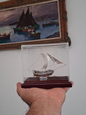 Silver 925 boat model, vintage solid silver