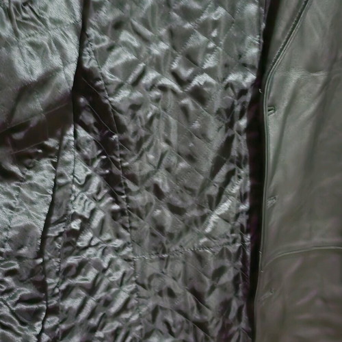Leather men's long coat like new, black, size XL