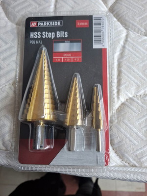 Conical drill bits set of 3 for metal new