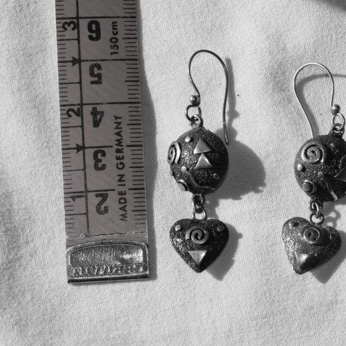 Handmade earrings 4 pairs, sterling silver 925, primitive tribe design