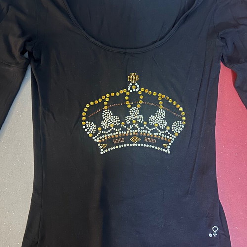 Rouge Paris Y2K Blouse with Diamond Crown, Size Small, New