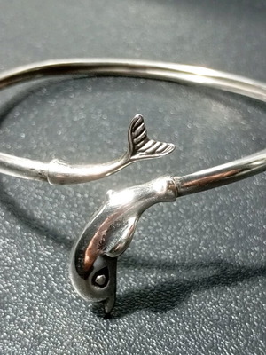 Χειροποίητο Ασημένιο Βραχιόλι Δελφίνι 925 Μεταχειρισμένο