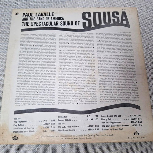 Paul Lavalle And The Band Of America The Spectacular Sound Of Sousa LP used