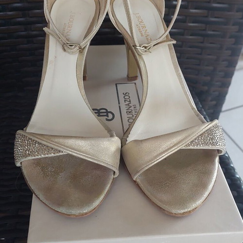 J. Bournazos Jessie-14 leather sandals with Swarovski crystals size 38 used