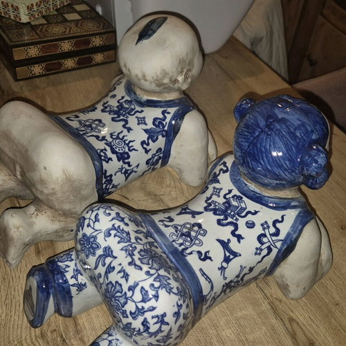 Porcelain decorations like new, pack of 2, Chinese