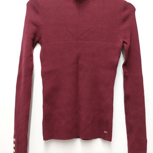 Tommy Hilfiger knitted turtleneck sweater, size S, burgundy