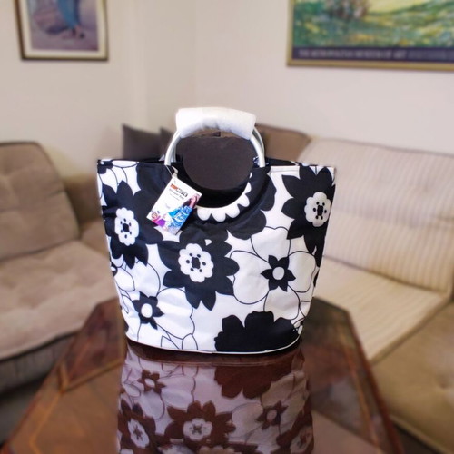 Large Beach Bag shopper new, black and white