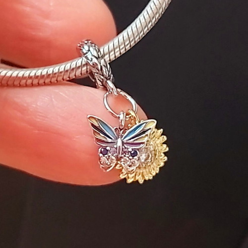 Silver 925 charm Spring new, colorful enamel and crystals