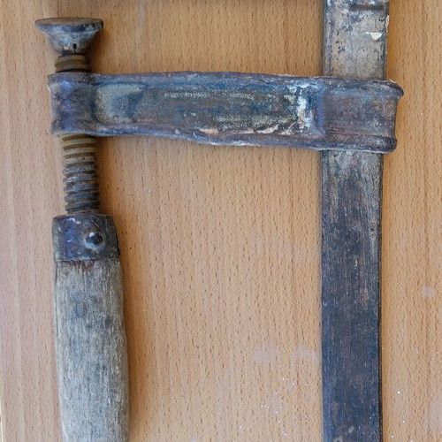 Vintage clamp tool used for decoration