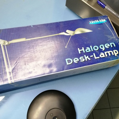 Desk lamp with arm new with small crack on base
