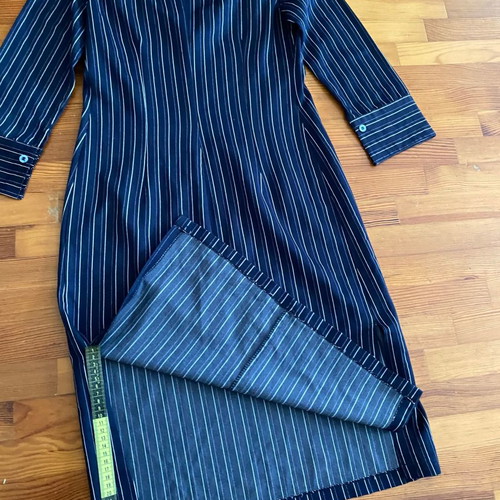 Blue striped caftan dress medium used