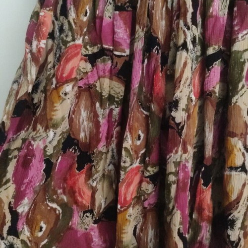 Maxi skirt with abstract floral patterns, like new, one size, cotton