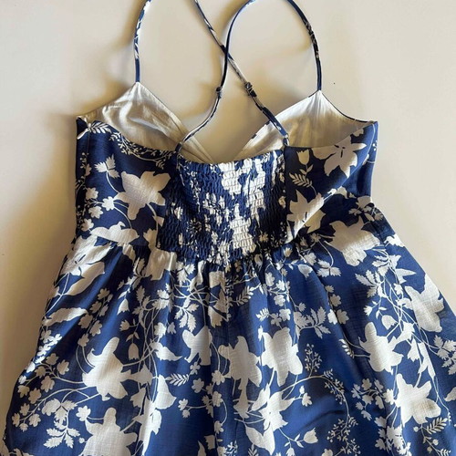 Zara long dress white and blue like new, size M