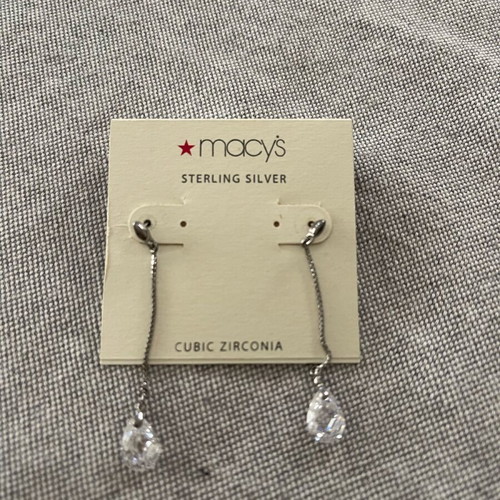 Silver drop dangle earrings new