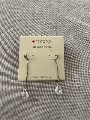 Silver drop dangle earrings new