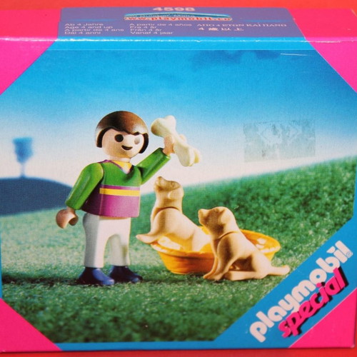 Playmobil Special No 4598 Kid Boy with Lab Puppies new