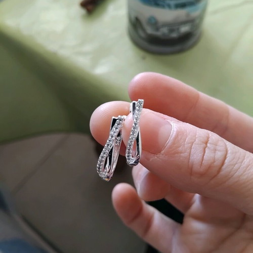 Zirconia silver earrings new