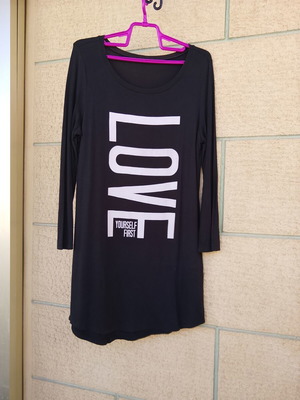 Pink Woman long-sleeve tunic blouse "LOVE" XL