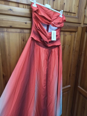 Maxi dress new, orange and turquoise, size M