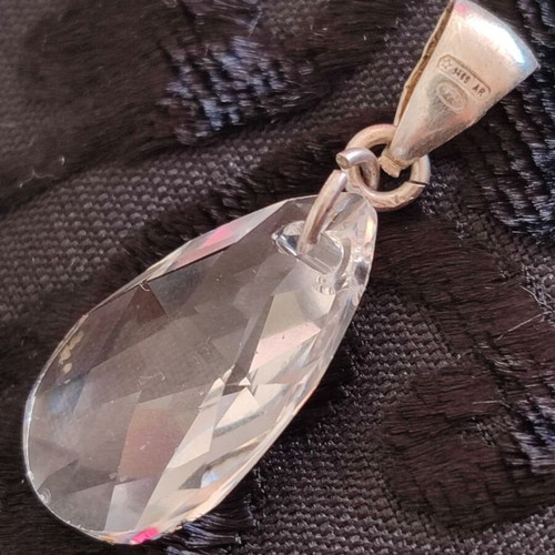Swarovski crystal pendant with Italian 925 silver base