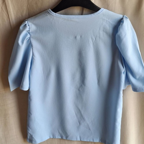 Girls Top 13 Years Baby Blue Summer Puff Sleeve