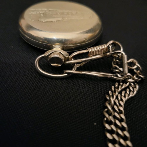 Molnija vintage pocket watch used, stainless steel