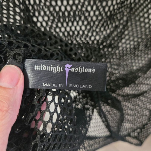 Midnight Fashions black mesh blouse, size L