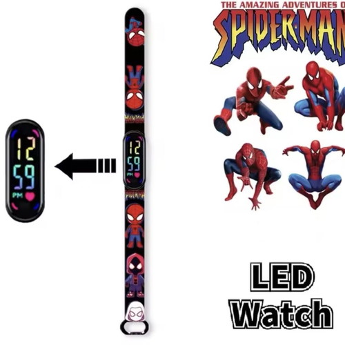 Spiderman kids LED watch new, waterproof