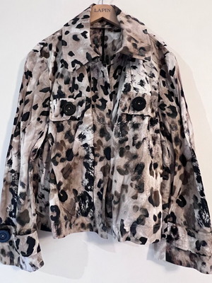Monari jacket with animal print and metallic details, waterproof