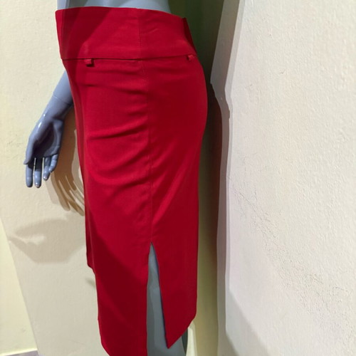 Midi skirt red with side slits like new, size S/M