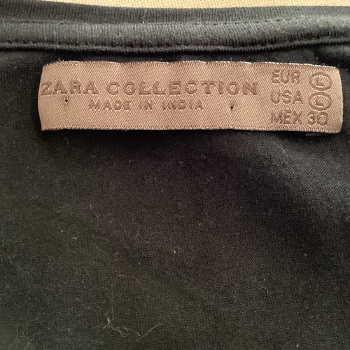 Zara Collection black top with beads and embroidery Large like new