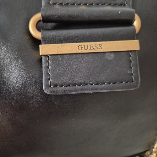 Guess Greta Tote shoulder bag like new, black with gold details