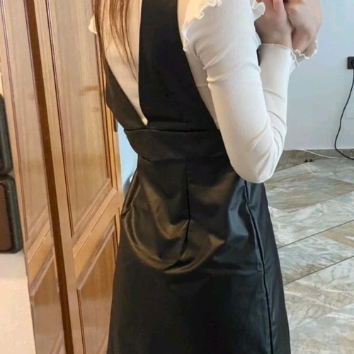 Leather dress small with zipper in excellent condition