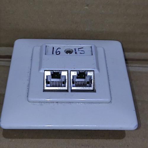 RJ 45 Ethernet double flush socket used, UTP Cat6