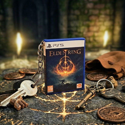 Elden Ring PS5 game box keychain, 3D printed