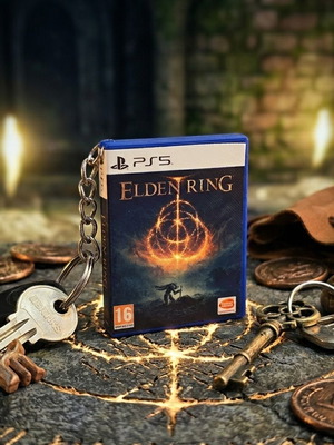 Elden Ring PS5 game box keychain, 3D printed