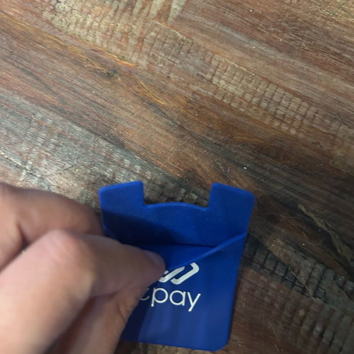 Card holder for mobile phone like new, blue silicone
