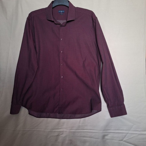 Portobello's XXL Burgundy Cotton Micro Pattern Shirt