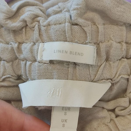 H&M linen blend trousers beige Small like new