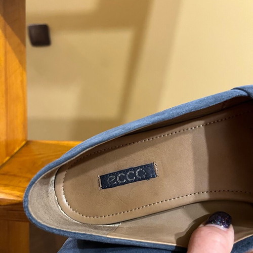 Ecco women's ballerina shoes like new, blue, genuine leather