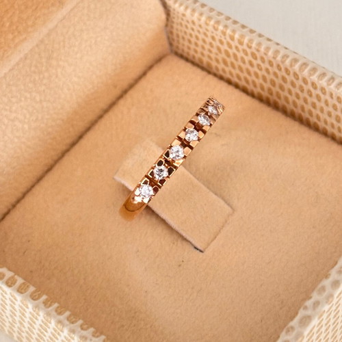 Half-Eternity Ring Rose Gold K18 with Diamonds like new