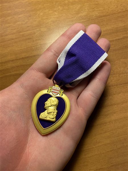  Purple Heart medal USA antigrafo, metallio andias