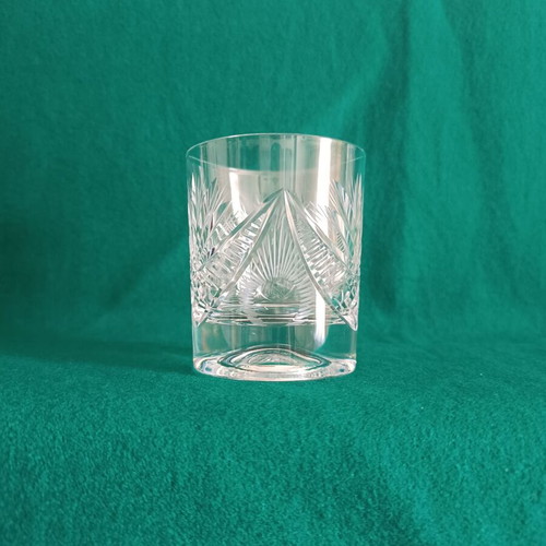 Vintage Bohemia crystal whiskey glasses set of 6 with ice bucket like new