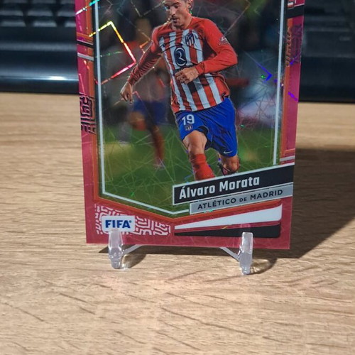 Alvaro Morata card serial numbered 35/99 Pink Velocity Panini Donruss Optic 23/24 new