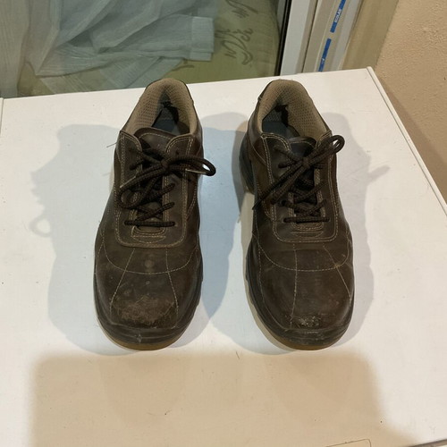 Men's leather work shoes, brown, size 42