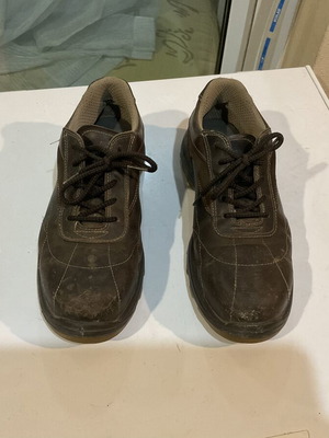 Men's leather work shoes, brown, size 42