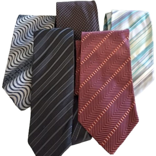 Silk branded ties used, pack of 5 plus 1 gift