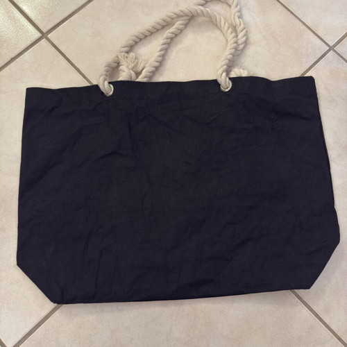 Tote Bag Black new with braided rope handles