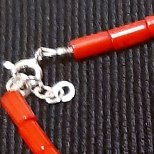 Rosemary bracelet with natural coral, hematite and 925 silver, handmade