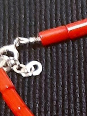 Rosemary bracelet with natural coral, hematite and 925 silver, handmade